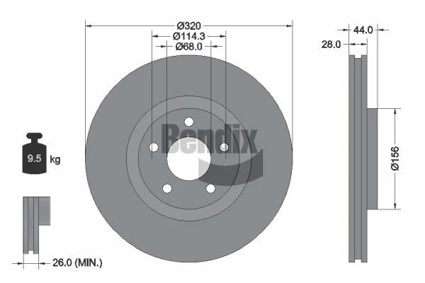 2x Bendix Front Brake Rotor for Nissan Dualis Juke Nismo Qashqai Renault Koleos - Image 2