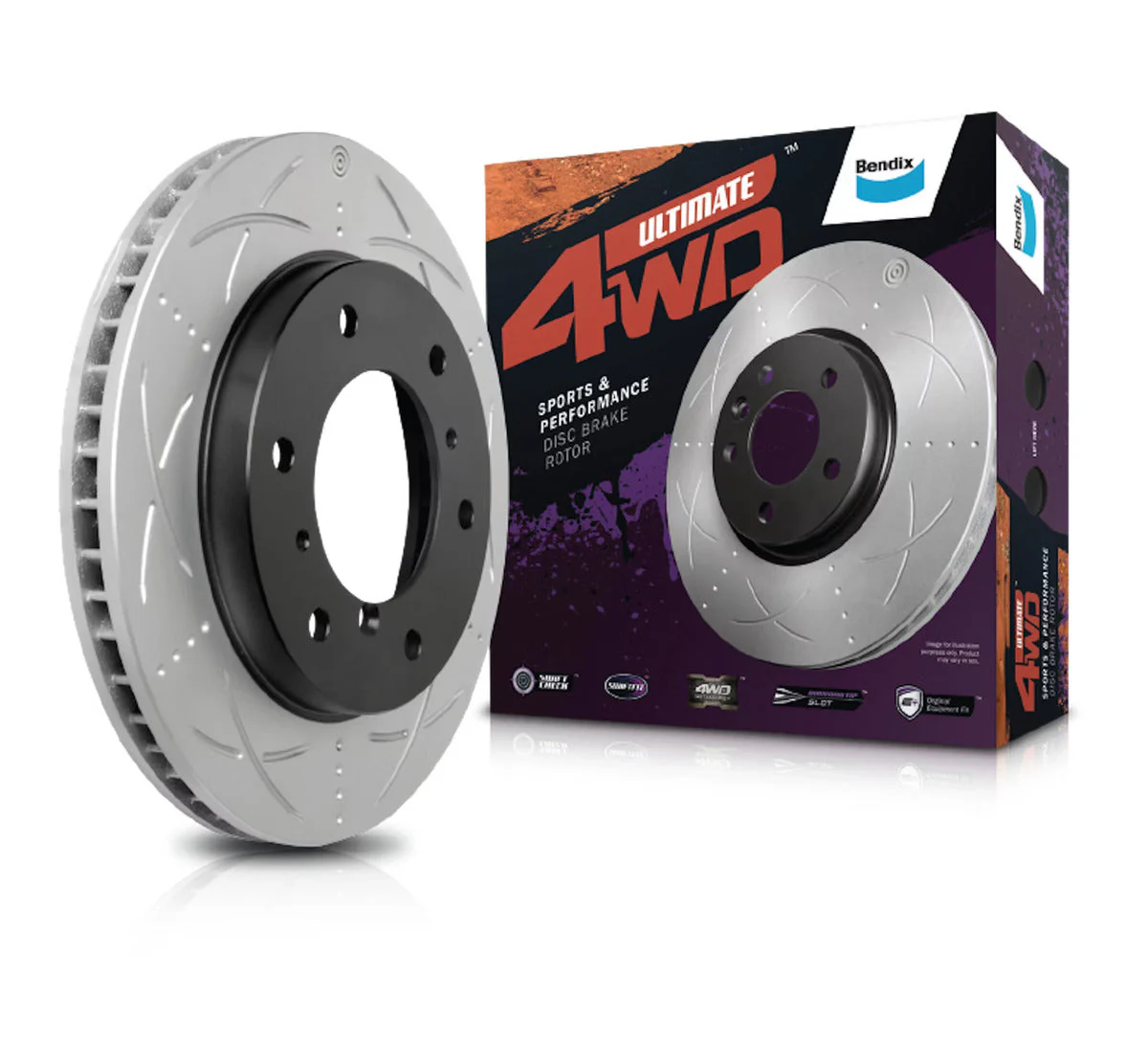 Bendix Front Slotted and Dimpled Brake Rotor for Toyota Prado KZJ95R RZJ95R VZJ95R - Image 2